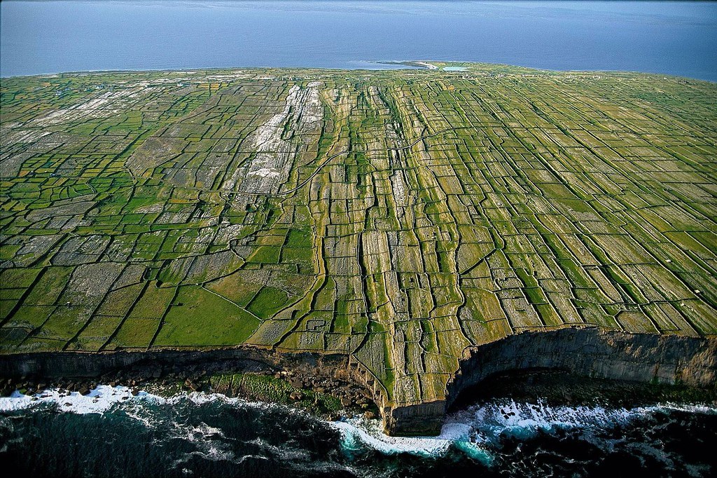 An aerial view of the Aran Islands