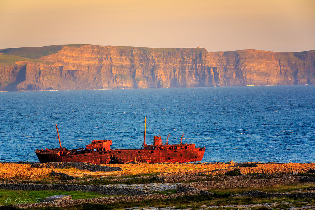 A view of the MV Plassy shipwreck on the Aran Islands
