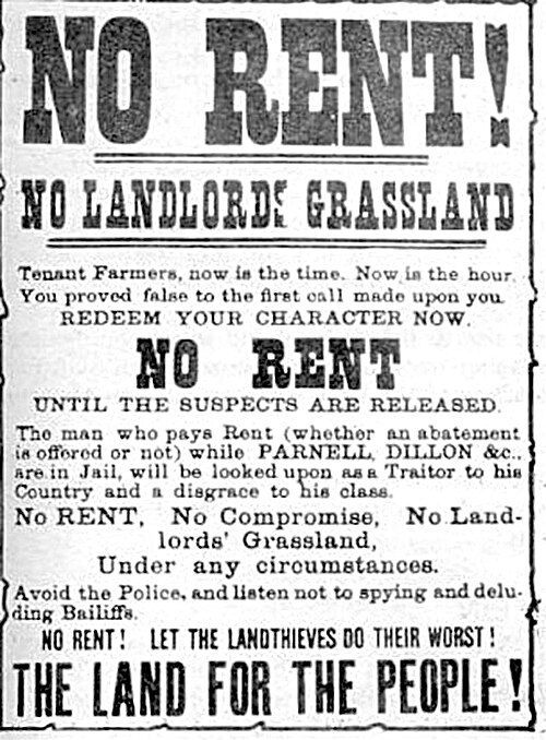 Irish Land War notice