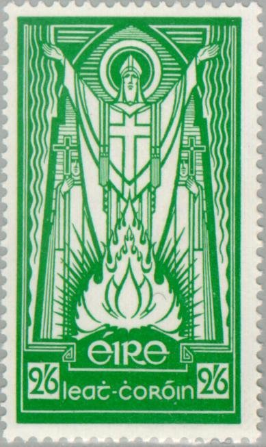 Irish postage stamp showing Saint Patrick